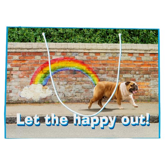Hond- en regenbooggraffiti groot cadeauzakje (Achterkant)