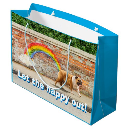 Hond- en regenbooggraffiti groot cadeauzakje (Achterkant Gekanteld)