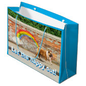 Hond- en regenbooggraffiti groot cadeauzakje (Voorkant Gekanteld)