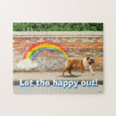 Hond- en regenbooggraffiti legpuzzel (Horizontaal)