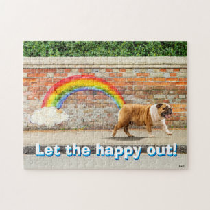 Hond- en regenbooggraffiti legpuzzel