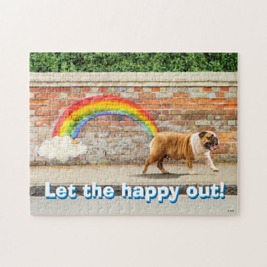 Hond- en regenbooggraffiti legpuzzel (Horizontaal)
