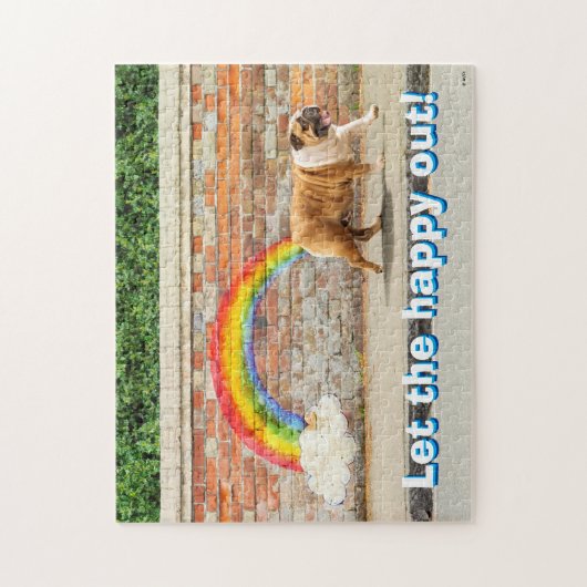 Hond- en regenbooggraffiti legpuzzel (Verticaal)