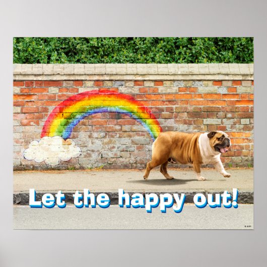 Hond- en regenbooggraffiti poster (Voorkant)