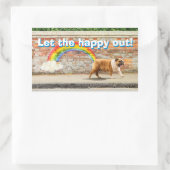 Hond- en regenbooggraffiti rechthoekige sticker (Tas)