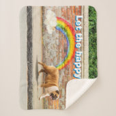 Hond- en regenbooggraffiti sherpa deken (Voorkant)