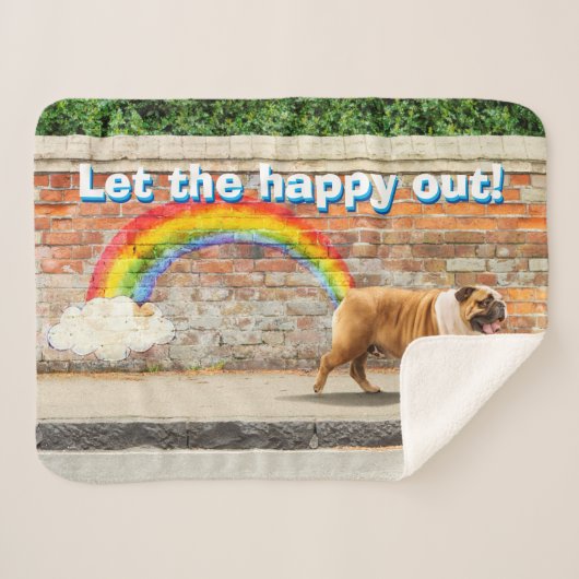 Hond- en regenbooggraffiti sherpa deken (Voorkant (horizontaal))