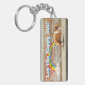 Hond- en regenbooggraffiti sleutelhanger (Voorkant Links)