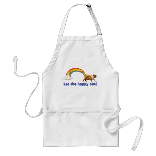 Hond- en regenbooggraffiti standaard schort (Voorkant)