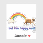 Hond- en regenbooggraffiti sticker (Vel)