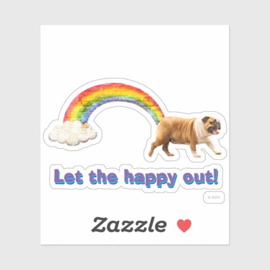 Hond- en regenbooggraffiti sticker (Vel)