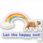 Hond- en regenbooggraffiti sticker (Voorkant)