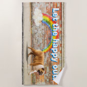 Hond- en regenbooggraffiti strandlaken (Voorkant)