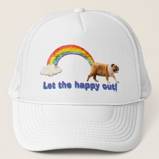 Hond- en regenbooggraffiti trucker pet (Voorkant)