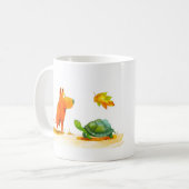 Hond en Schildpad Cartoon Koffiemok (Voorkant links)