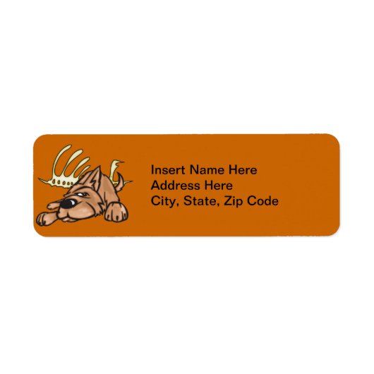 Hond en skelet Botten Etiket (Voorkant)