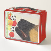 Hond en tomaten metalen lunchbox (Voorkant)