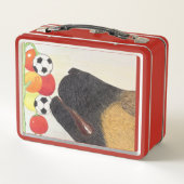 Hond en tomaten metalen lunchbox (Achterkant)