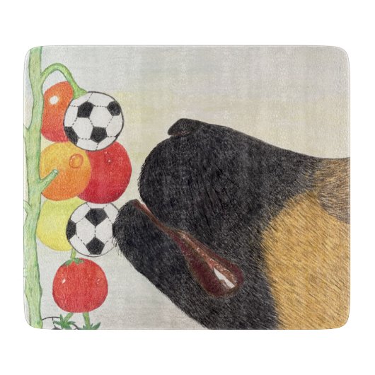 Hond en tomaten snijplank (Voorkant)