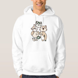 Hond en varken met wandelstok die koffie delen hoodie