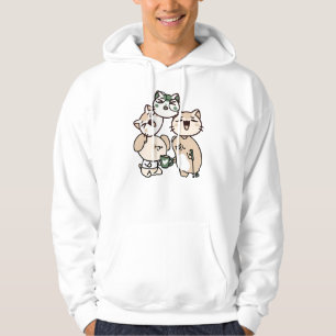 Hond en varken met wandelstok die koffie delen hoodie