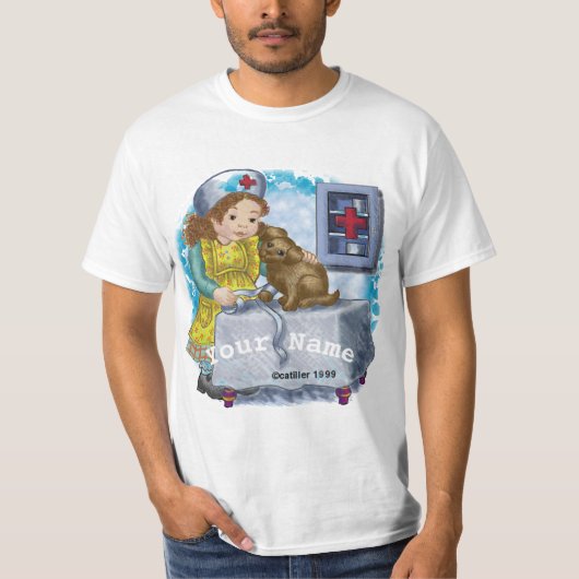 Hond en verpleegkundige t-shirt (Voorkant)