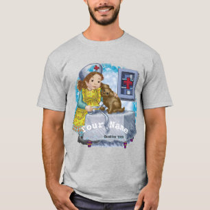Hond en verpleegkundige t-shirt