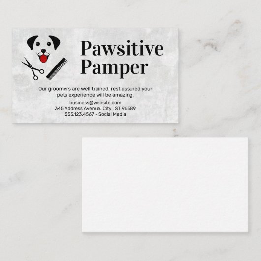 Hond en verzorging pictogrammen visitekaartje (Voorkant / Achterkant)