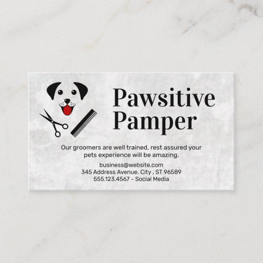 Hond en verzorging pictogrammen visitekaartje (Voorkant)