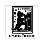 Hond En Vlinder Bibliotheek Ex Libris Boeknaam Zelfinktende Stempel (Design)