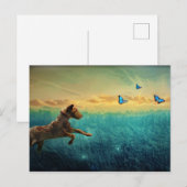 hond en vlinder briefkaart (Voorkant / Achterkant)