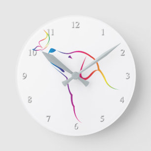 Hond en vlinder ronde klok