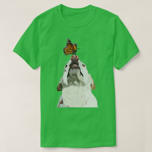 Hond en vlinder t-shirt (Design voorkant)