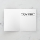 Hond en vlinders Valentijn Feestdagen Kaart (Binnen)