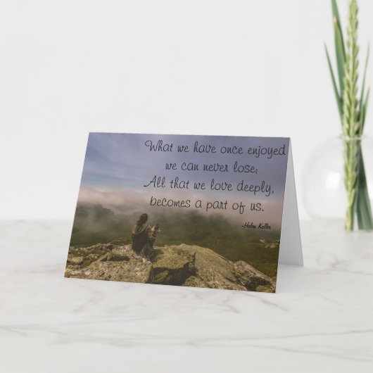 Hond en vrouw op een Rocky Bluff Kaart (Voorkant)