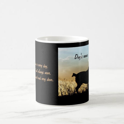 Hond en vrouw op zonsondergang koffiemok (Center)