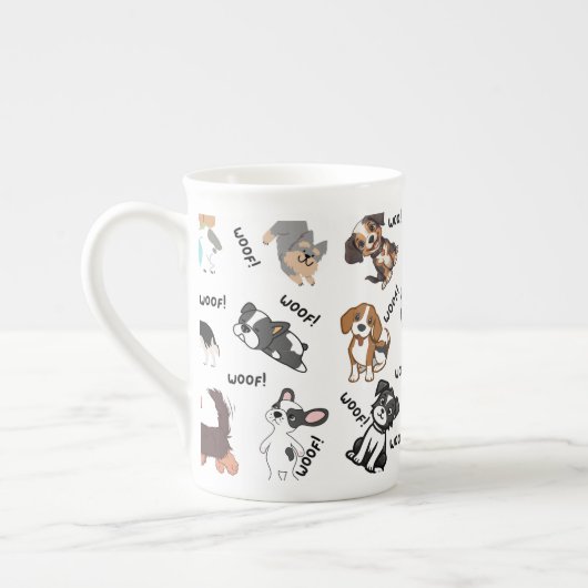 Hond en Woef   Porselein Kop (Links)