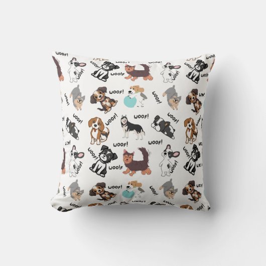 Hond en Woof Kussen (Voorkant)