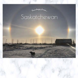Hond en Zonnehond in Archydal Saskatchewan Nederla Briefkaart