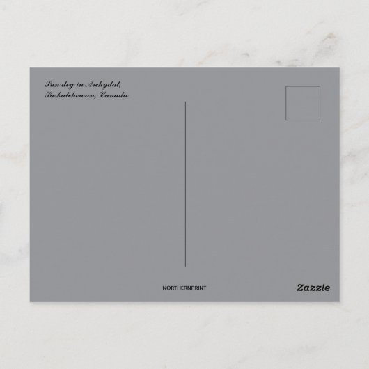 Hond en Zonnehond in Archydal Saskatchewan Nederla Briefkaart (Achterkant)