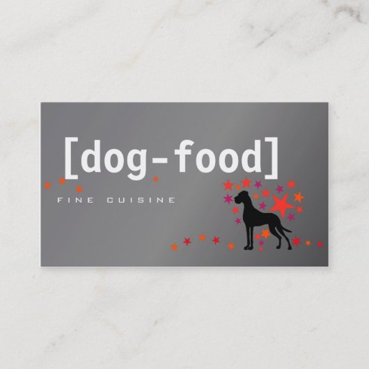 Hond eten geweldige DAne Visitekaartje (Voorkant)