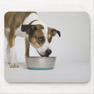 Hond eten uit de kom muismat