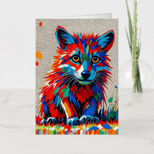 Hond expressieve abstracte dier kunst ontwerp folie wenskaart