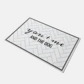 Hond familie boerderij stijl deurmat (Schuin)