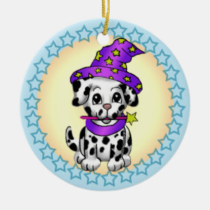 Hond feeën tovenaar keramisch ornament