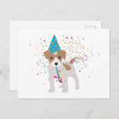 Hond Feest - Dieren Puppy Die een Feest Heeft Briefkaart (Voorkant / Achterkant)