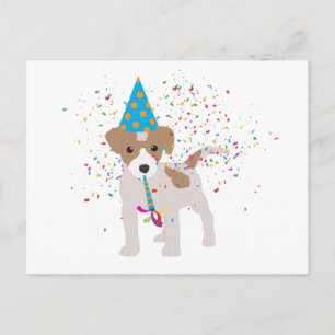 Hond Feest - Dieren Puppy Die Een Feest Heeft Briefkaart