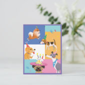 Hond Feestje Bedankkaartjes Bedankkaart (Staand voorkant)