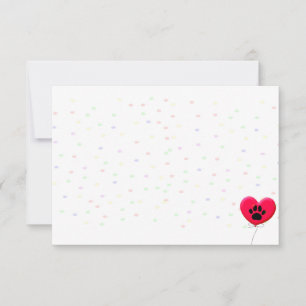 Hond Feestje Hond Poot Confetti Tekening Blanco Notitiekaartje