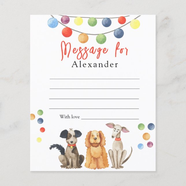 Hond Feestje Kinderen Tijd Kapsel Bericht (Voorkant)